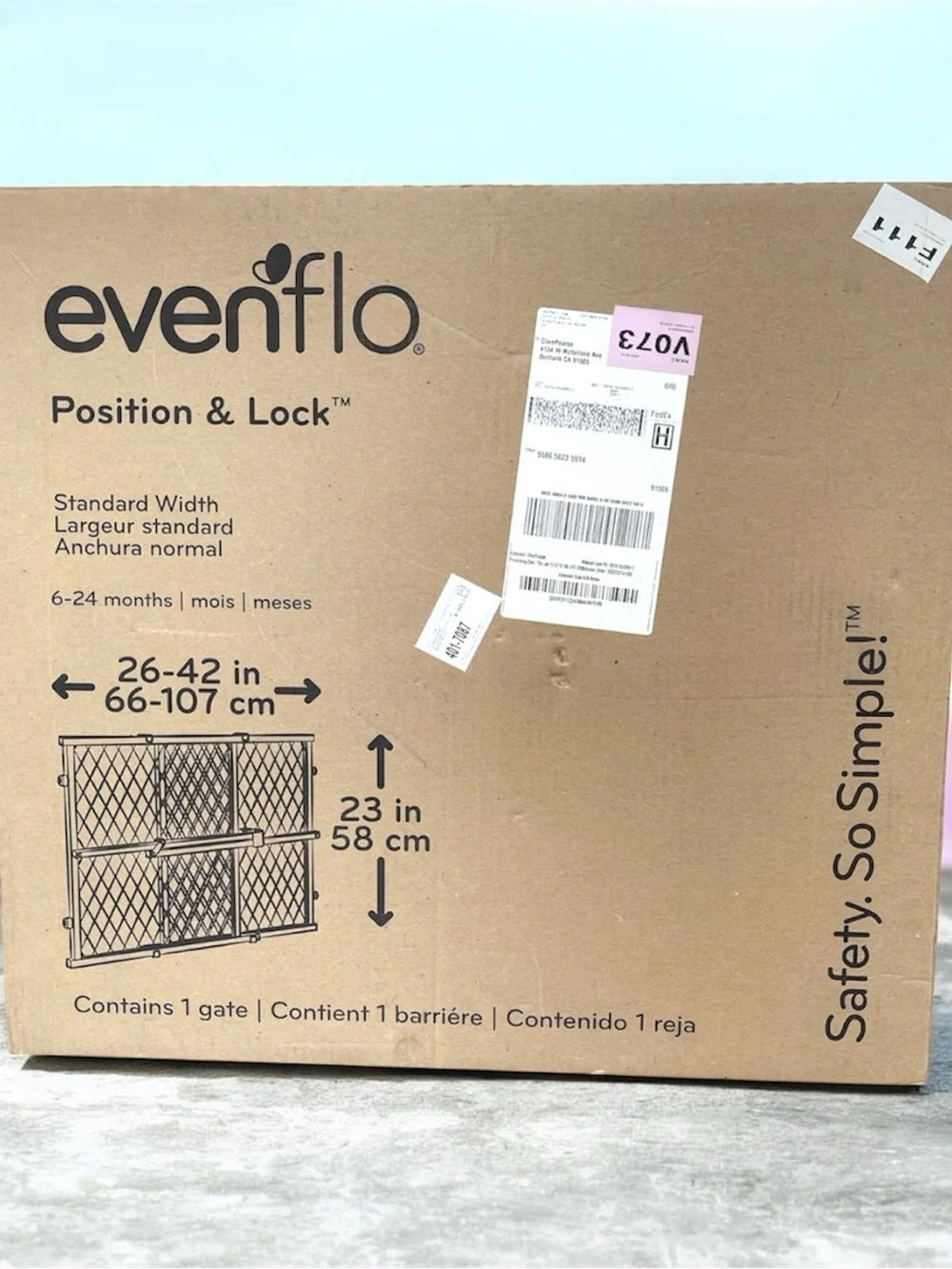 Evenflo Beige Expandable Safety Gate - Adjustable Home Barrier